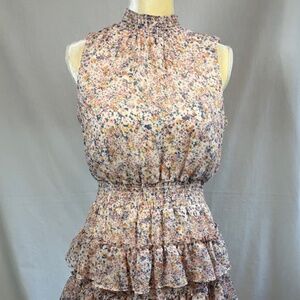 1 State Floral Ruffle Sleeveless Dress Size M
